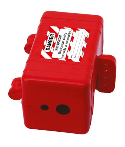 Verrouillage de prise multiple en plastique rouge NMC LP550 pour consignation de sécurité 10x8cm