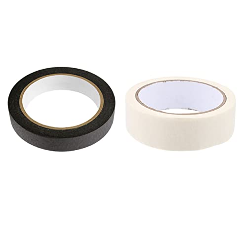 NUOBESTY Masking Tape Set 2 Pcs 25mm x 20m Adhesive Tapes for Painting Decor Non-residue Easy Removal for Walls