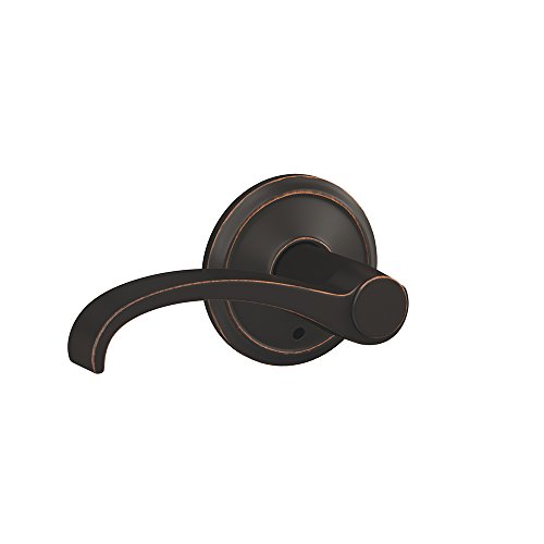 Schlage Custom FC21 WIT 716 ALD Whitney Lever with Alden Trim Hall-Closet and Bed-Bath Lock, Aged Bronze