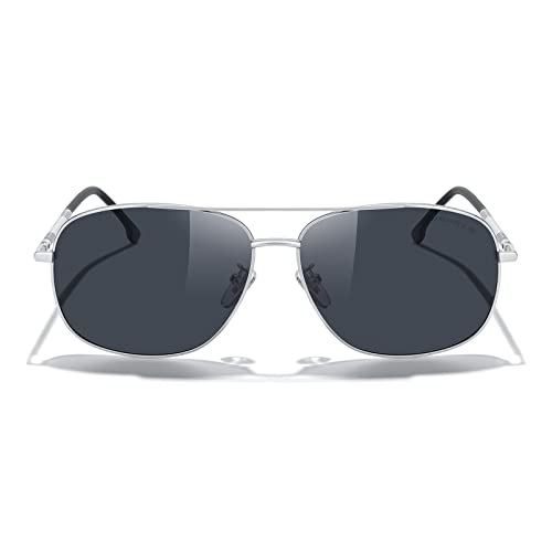 Image of MERRY'S Rectangular Polarized Sunglasses for Men Classic Driving Shades UV400 Protection