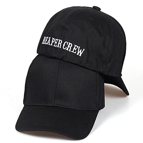 Casquette de Baseball Black Hats Sons Reaper Crew Casquette de Baseball ajustée Femmes Hommes Lettres Chapeau Brodé Chapeau Hip Hop pour Hommes,Black,56-58cm