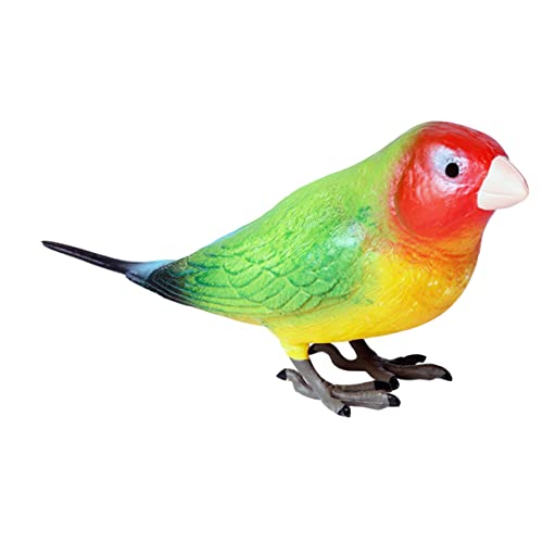 ibasenice Birds Figures Bird Toys Miniature Figurines, Tiny Toys Miniature s Parakeet Plush Plastic Parrot Model Outside Outside