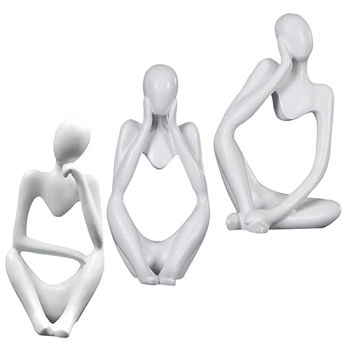 HAPINARY 3個思想家の彫刻 モダンスル デスク 棚用装飾品 ホーム オフィス向