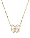 Kendra Scott Haley Bow Short Pendant Necklace, 14K Gold-Plated Brass, Fashion Jewelry for Women, Ivory Mother Of Pearl