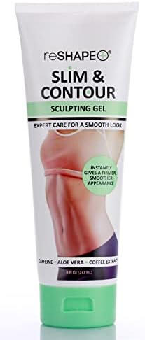 Reshape+ Tummy Tightening Cream Anti Cellulite Fat Burning Slimming Body Firming Gel – Body Sculpting Hydrating Gel Fades Stretch Marks, Tightens Loose Belly Skin & Skin On Legs, Arms, Body, & Butt