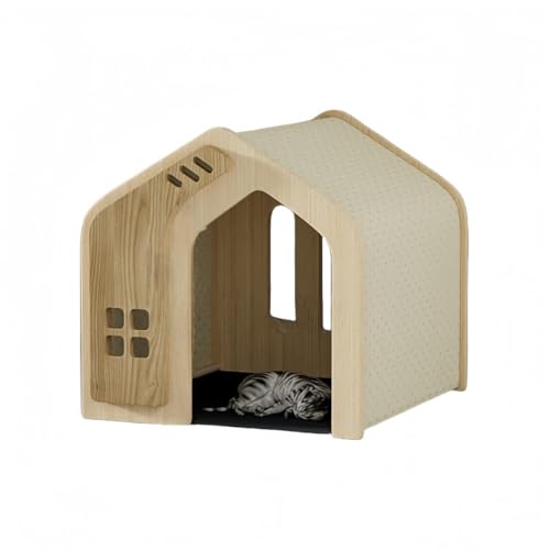 NYHGOXM 木製 犬小屋 屋外 室内 兼用 中型犬 小型犬 耐候性 防水屋根 換気窓付き ペットハウス ティーカッププードル コーギー トイプードル 天井,サイズM