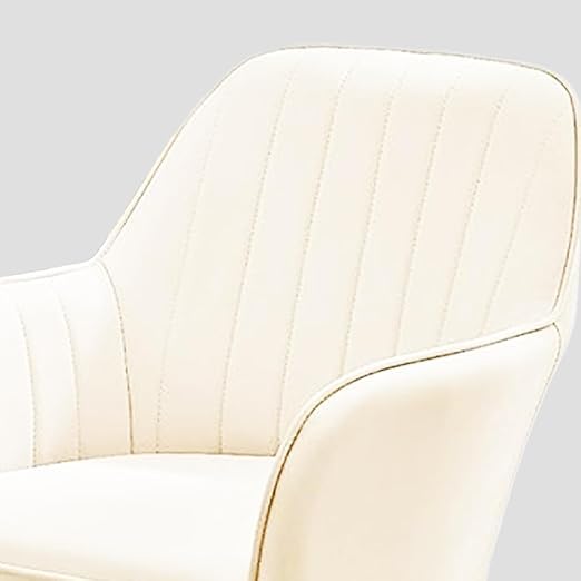 Image of Set of 2 Velvet Dining Chairs, Cushion Seat Chair for Living Room Bedroom Restaurant, Modern Contemporary Upholstered with Polished Rosegold Metal Legs (Off White)