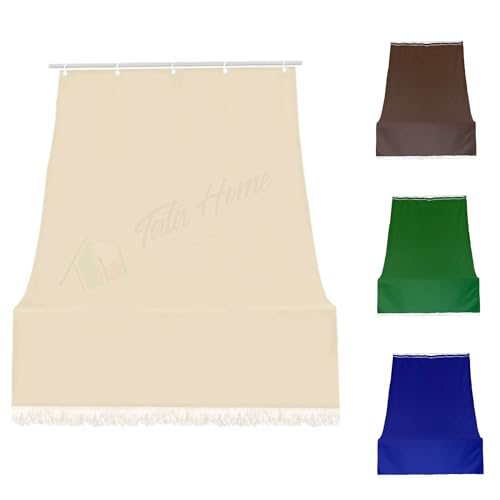 Tata Home Tenda da Sole con Anelli per Esterno Tenda Parasole a Caduta per Balcone Tessuto Resistente Tinta Unita Lavabile 200x300 cm Beige