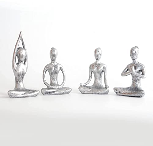 Set de 4 Figuras de Yoga en Resina para Decoración miniatura 4