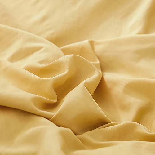Mixinni MX057 GOLD-Q 3 Pieces Modern Style Duvet Cover Set Solid Color Gold Microfiber Bedding Cover Set thumb #4