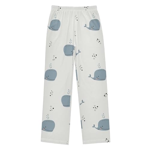Little Whale Boys Pants Boys Athletic Pants Long Pant for Boywith Pockets Wide-Leg Size 6-14Y