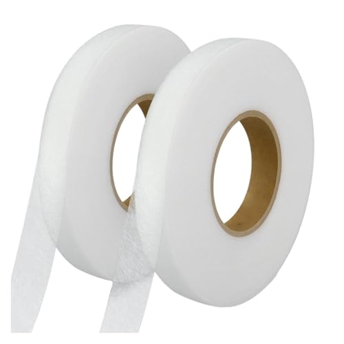LuoAXINN Cinta para dobladillos de pantalones 2 uds 1,5 cm x 64M cinta for dobladillo con plancha for sin costura adhesiva de fusión for cortina pantalones ropa(2pcs White)