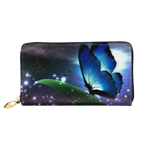 Pochette longue en cuir papillon de nuit et grand portefeuille porte-cartes chic