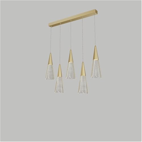 Lustre moderne à LED doré et noir pour plafond de salon