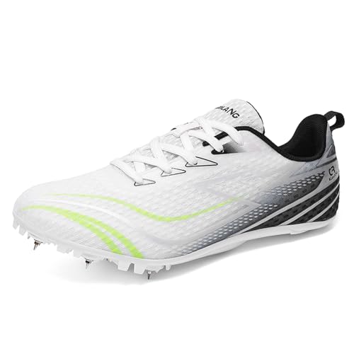 ZHENSI Zapatillas De Atletismo para Hombre Y Mujer con 8 Clavos Zapatillas Profesionales para Correr Saltar Y Competir,Negro,40 EU