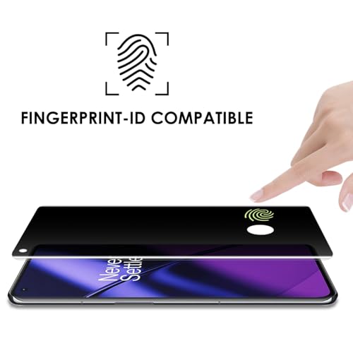 Image of PreCure [3 Pack] Privacy Tempered Glass Screen Protector for OnePlus 11, Anti Spy, Fingerprint-ID Compatible, Sensitive Touch, Scratch Repair