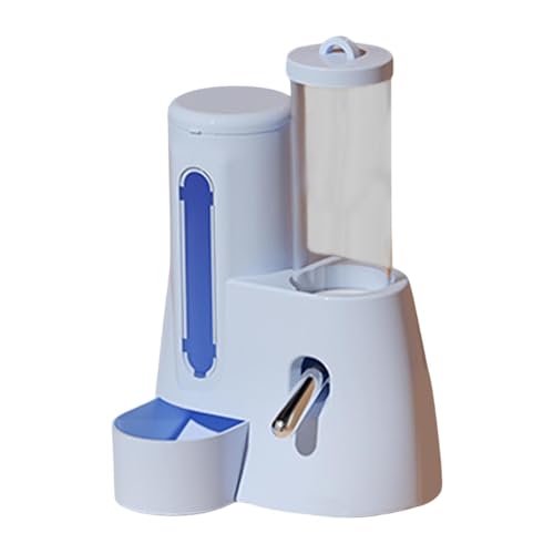 Baoblaze Automatic Hamster Feeder Food Dispenser Hamster Water Bottle Lightweight Clear Food Container for Ferrets Gerbils Chinchillas, Blue, 125ml