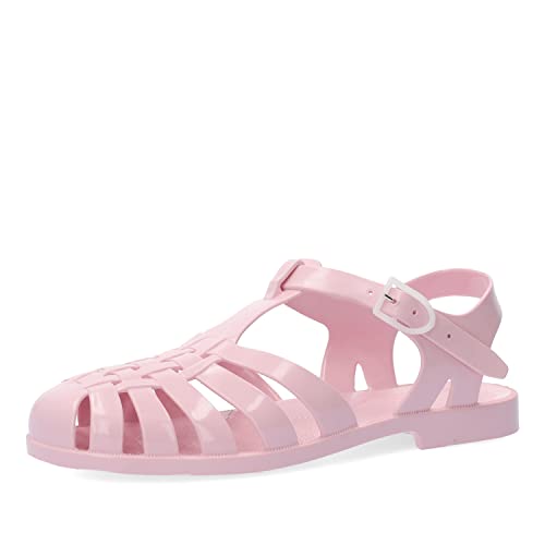 Andrés Machado - Cangrejeras de Mujer - Elaboradas En PVC Resistente - Cierre con Hebilla - Para la Playa y el Río - Sandalias de Verano para Mujer - Color Rosa Palo - Talla 37 EU