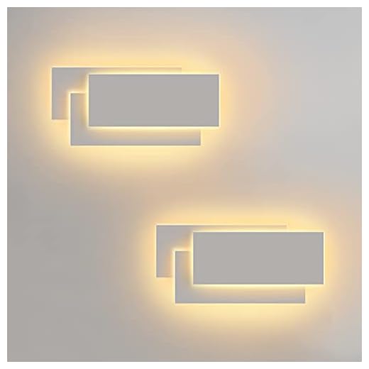 LEDMO 2 Piezas Apliques Pared Interior LED 12W Moderno LED Aplique de Pared 3000K Negro Lampara de Pared