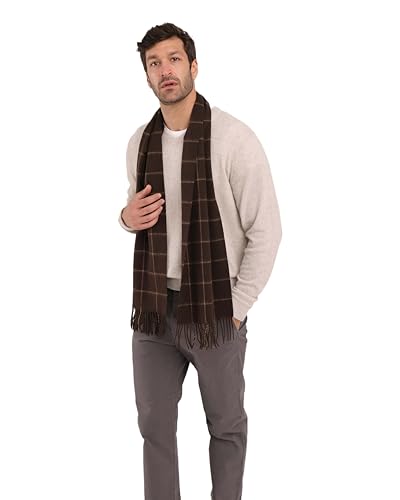 Cashmere Luxe Cashmere Blend Windowpane Woven Scarf2