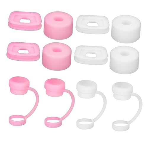 BEBEMOKO 12pcs Cup Straw Covers Food-grade Spill Stoppers Leak-resistant Tumbler Accessories for Travel and Everyday Use