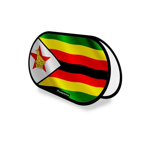 Drapeau Zimbabwe Ovale en Polyester 70x120cm pour pavoisement officiel et salons