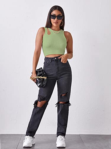 Image of Shasmi Women's Striped Slim Fit Crop, Ribbed, Stylish Tank Top, Soft and Comfy Fabric has Some Stretch