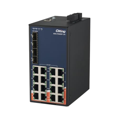 Image of IES-3164GP-LA | 20-Port Managed Fast Ethernet Switch, 16FE + 4 100 /1G SFP Slots, ORing Industrial Networking