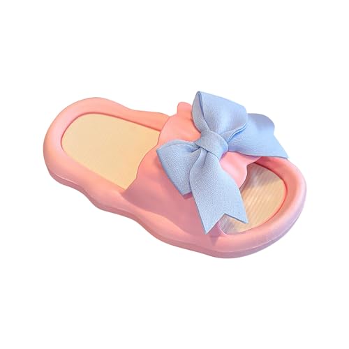 Girls Bow Slippers Cute Flip Flops Summer Cushion Thick Sole Large Bow Kawaii Platform Cloud Slides Home Sandals