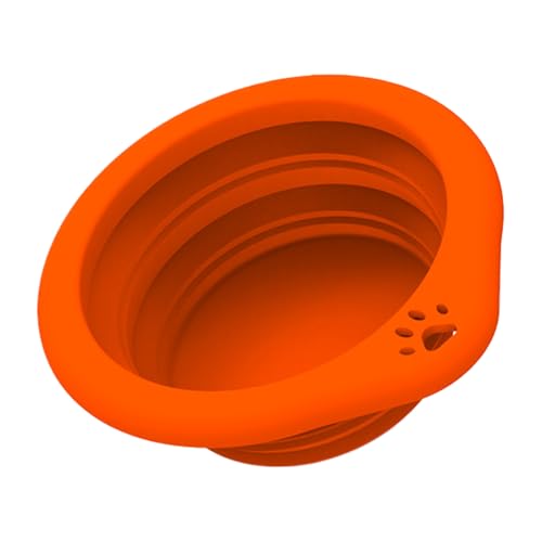 折りたたみ 犬用 ボウル,300ml 折りたたみ フード ボウル カラビナ付き - シリコン製水容器,キャンプ ハイキング 散歩 ビーチ用 犬 猫 ペット向け