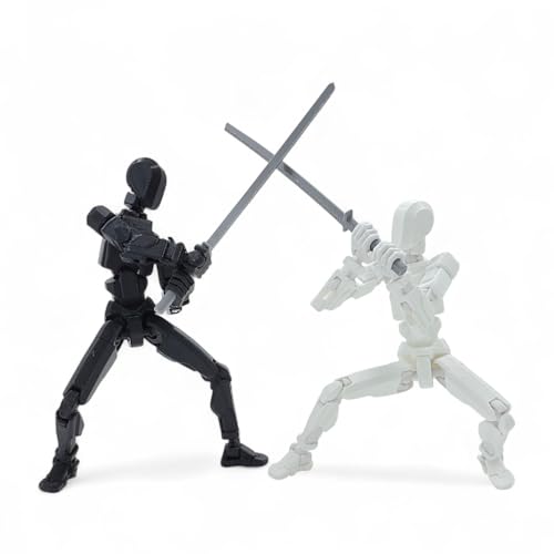 Image of Dummy13 Fully Articulated Action Figure | 3D Printed Robot Assembly Kit | 5.4 Inch Tall Poseable Toy | Dynamic Poses | DIY Collectible Model | Made in India (Ninja Combo)