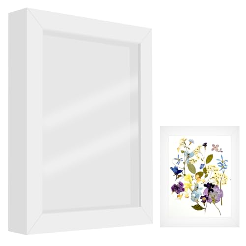 xtemtoamz Marcos con Profundidad 15x20cm, Blanco Marco 3D Marcos de Fotos 3D Profundidad para Rellenar, Portarretratos Objeto para Fotos Cuadros Flores Manualidades Regalos Bricolaje Obras de Arte