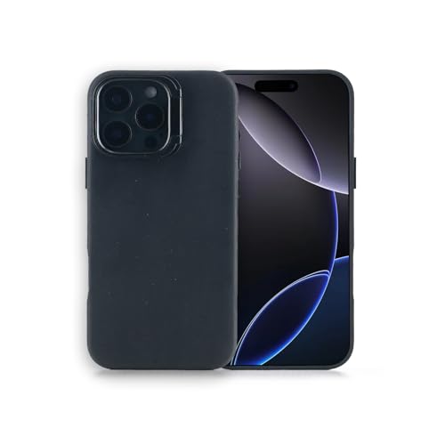 Coque iPhone 16 Pro cuir Crazy Horse pleine fleur vintage noir authentique haut de gamme
