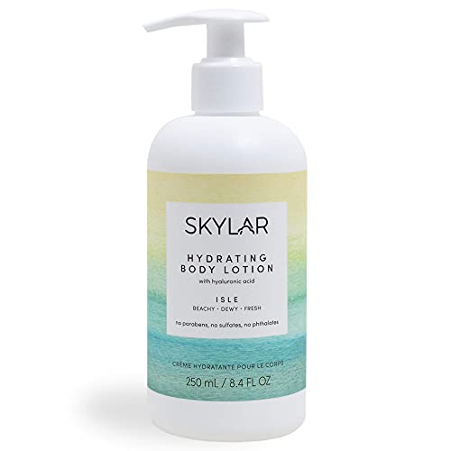 Isle Hydrating Body Lotion By Skylar - Lightweight, Non-greasy, Paraben-Free and Vegan Formula With Hyaluronic Acid and Natural Oils. - Beachy and Fresh Scent - 8.4 Fl Oz