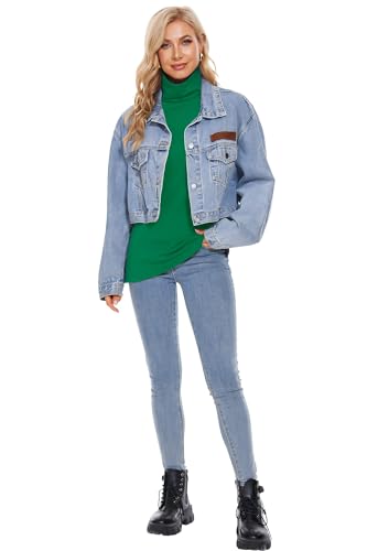 Image of TAIPOVE Cotton Fleece Lined Turtleneck Top for Women Long Sleeve Mock Turtle Neck Lightweight Sweater Thermal Underwear Shirt