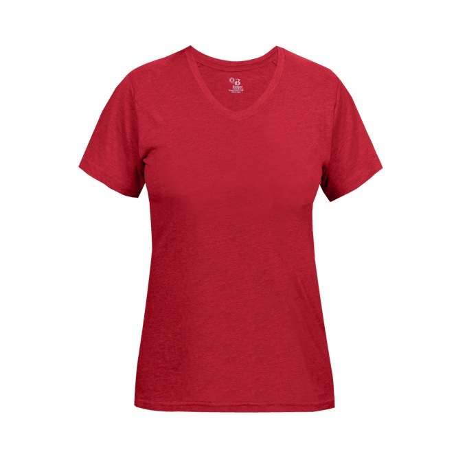 Badger Sports Tri-Blend Ladies' V-Neck Tee Red Large