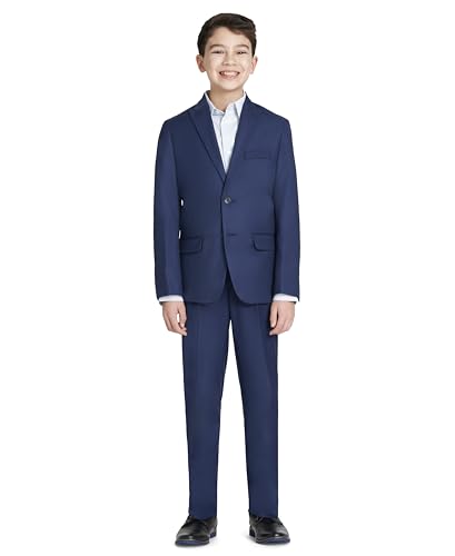 Calvin Klein Boys' Bi-Stretch Blazer Suit Jacket, 2-Button Single Breasted Closure, Buttoned Cuffs & Front Flap Pockets4