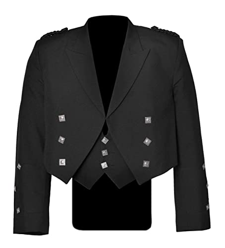 Prince Charlie Kilt Jacket with Vest – Scottish Costume Men Formal Outfit for Weddings, Parties & Highland Wear