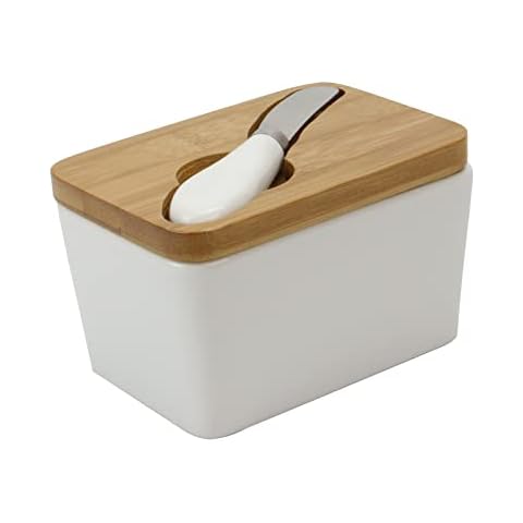 Porcelain Butter Dish with Knife French Butter Dish Insulated Storage Cover