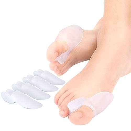 Correttore Alluce Valgo, Tutore Divaricatore Separatore in Silicone, Ortesi Dita dei Piedi Notturno Protezione a Martello, Professionale Supporti Gel Raddrizza in Scarpe per Donna Uomo 2 Paio