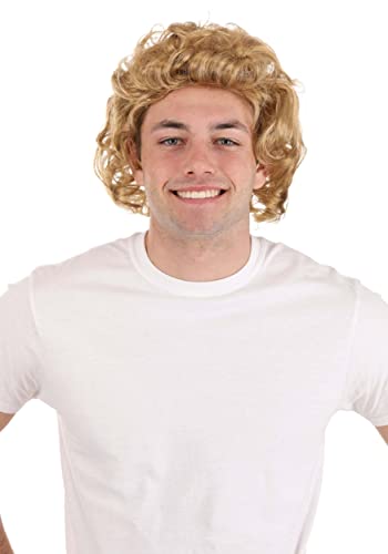 Willy Wonka perruque homme cosplay confiseur cheveux bouclés marron