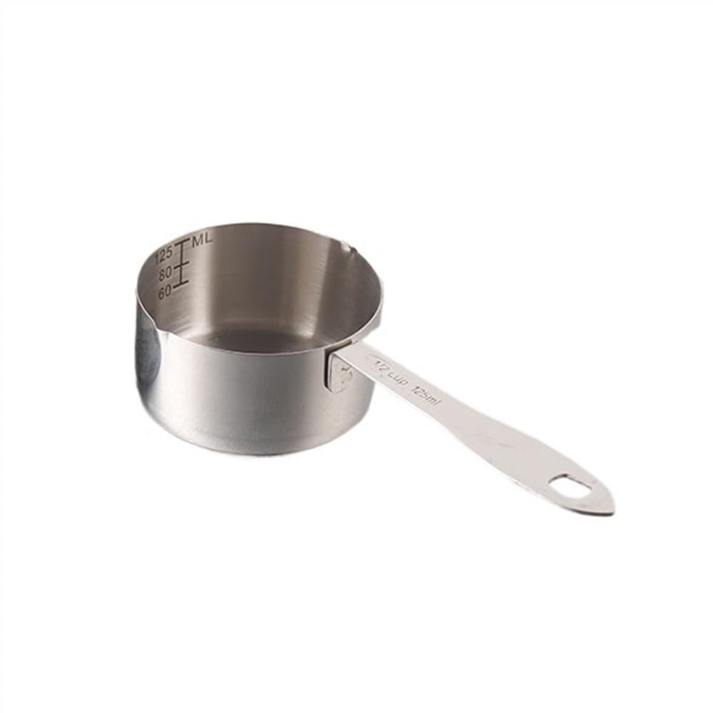 Cuchara medidora de acero inoxidable 400 ml/600 ml/1000 ml, cuchara pequeña for café(S Silver,Silver)
