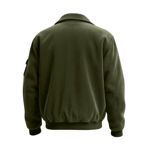 Men's Corduroy Jacket Vintage Long Sleeve Button Down Shirt with Pockets - image 4