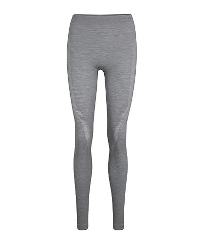 FALKE Herren Baselayer-Hose Wool-Tech Long M Ti Wolle Funktionsmaterial schnelltrocknend 1 Stück, Grau Grey-Heather 3757, S – Ansicht 1