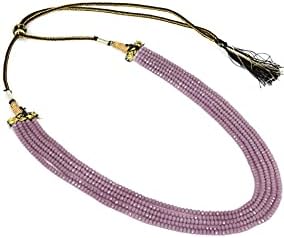 Dark Purple Coloue Crystal Gemstone Beads 5 Layer Multistrand Necklace for Women,Girl