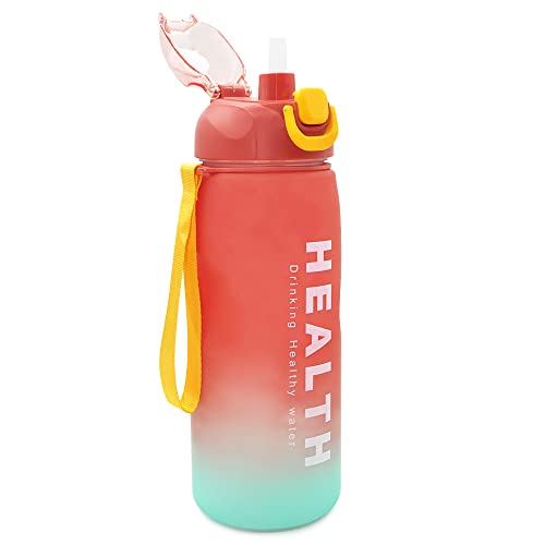 Delzon New 1500 ML Water Bottle With Straw, Leak Proof, BPA Free ML Marking Ensure You Drink Enough Water Daily for Fitness, Gym School, Work, Camping, Hiking and Outdoor Sports (Pack Of 1) (Green)