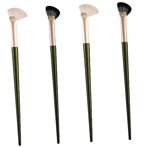Healeved Angled Nose Contour Brush Set 4pcs Makeup Brush Kit for Face Foundation and Concealer