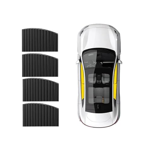 Pare-soleil voiture rideau fenêtre latérale pliable tissu noir x4