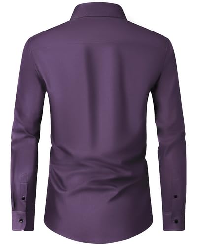 Image of Alimens & Gentle Men's Dress Shirts Long Sleeve Wrinkle Free Stretch Business Casual Wedding Button Down Shirt