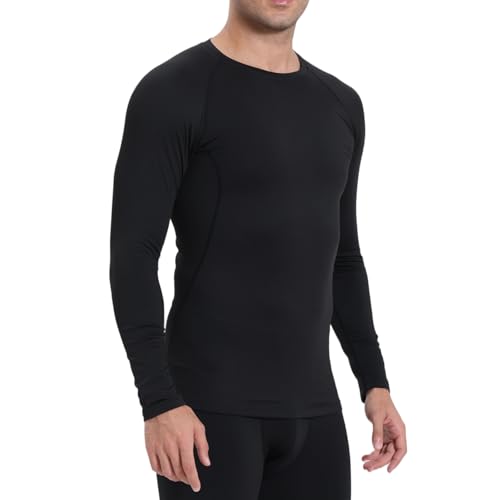 NuCamper Camiseta Térmica para Hombre, Invierno Camisetas Interior Termicas Hombre Manga Larga, Invierno Térmica Deporte Camiseta Compresión para Ski Camiseta Running Ciclismo Fitness Cálida Ropa